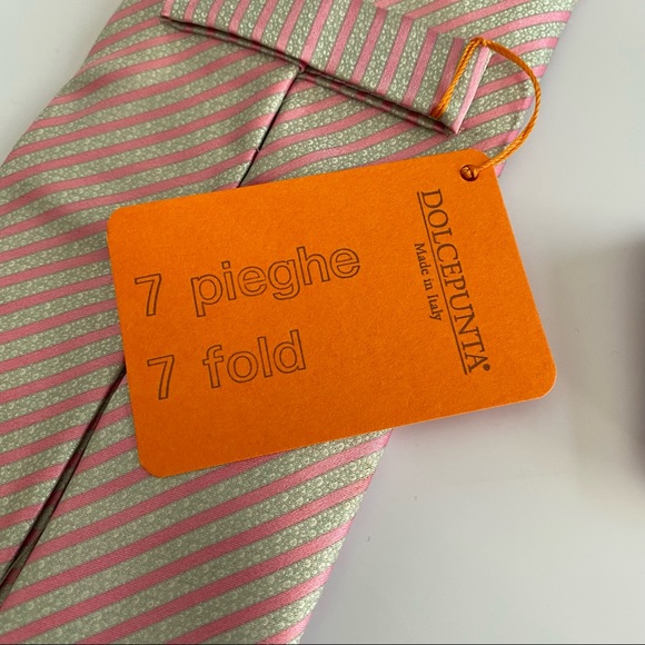 Dolcepunta New with Tag Tie in Pink and Silver - Picture 5 of 6